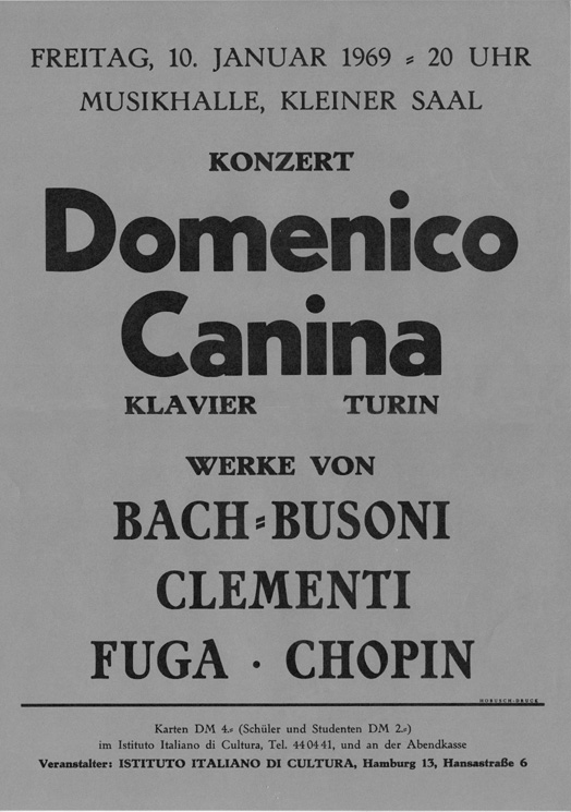 1969: Concerto ad Amburgo 1969: Concerto ad Amburgo