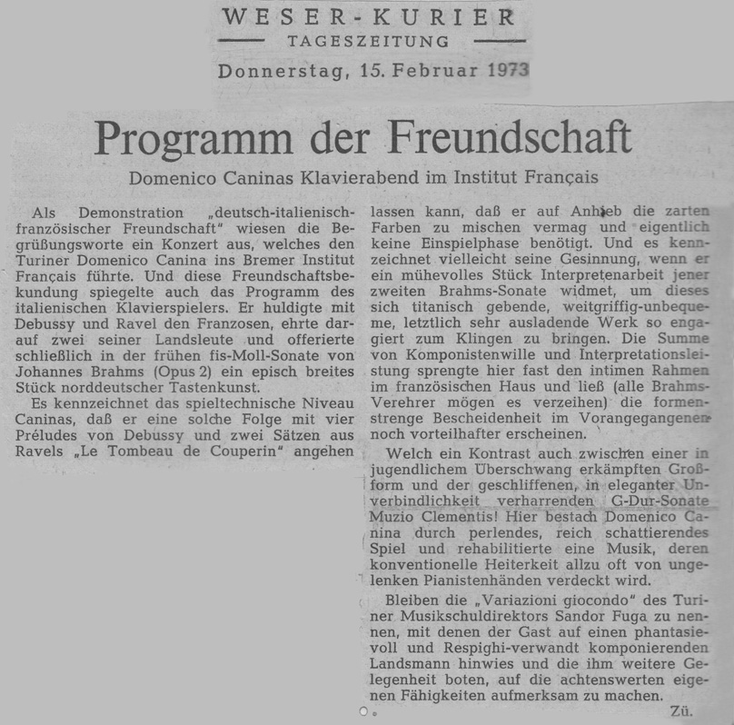 1973: Weser-Kurier 1973: Weser-Kurier