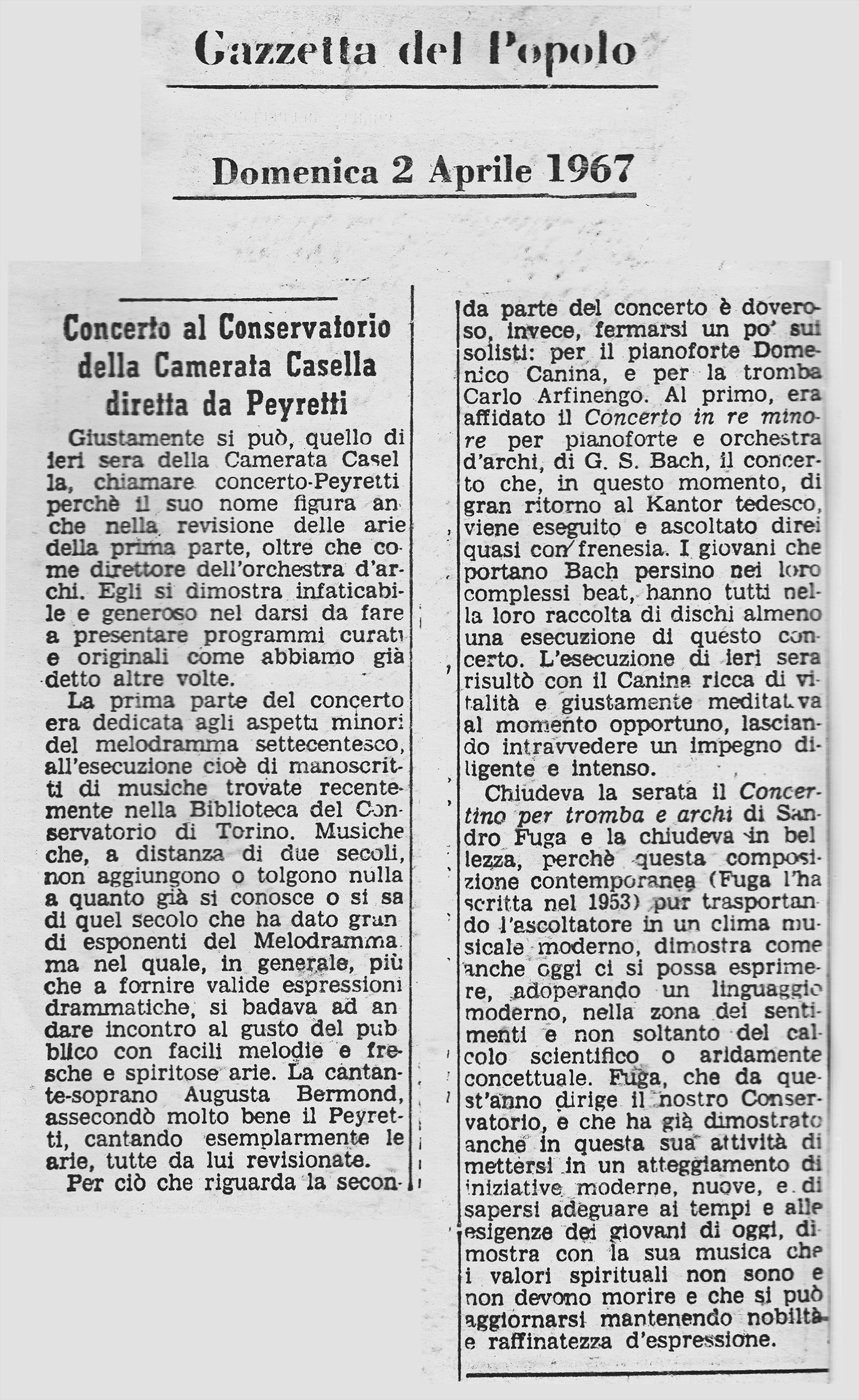 1967: Gazzetta del Popolo 1967: Gazzetta del Popolo