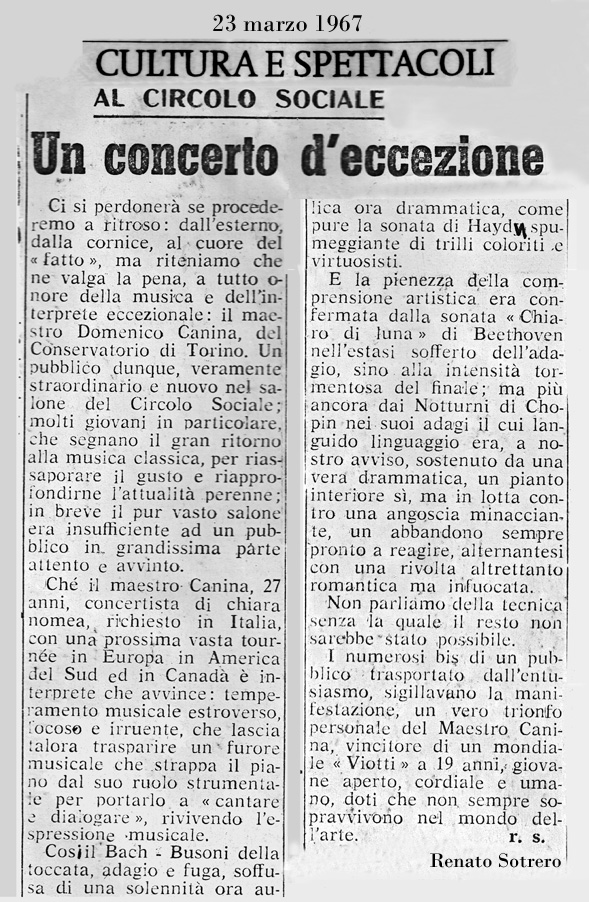 1967: Concerto d'eccezione 1967: Concerto d'eccezione