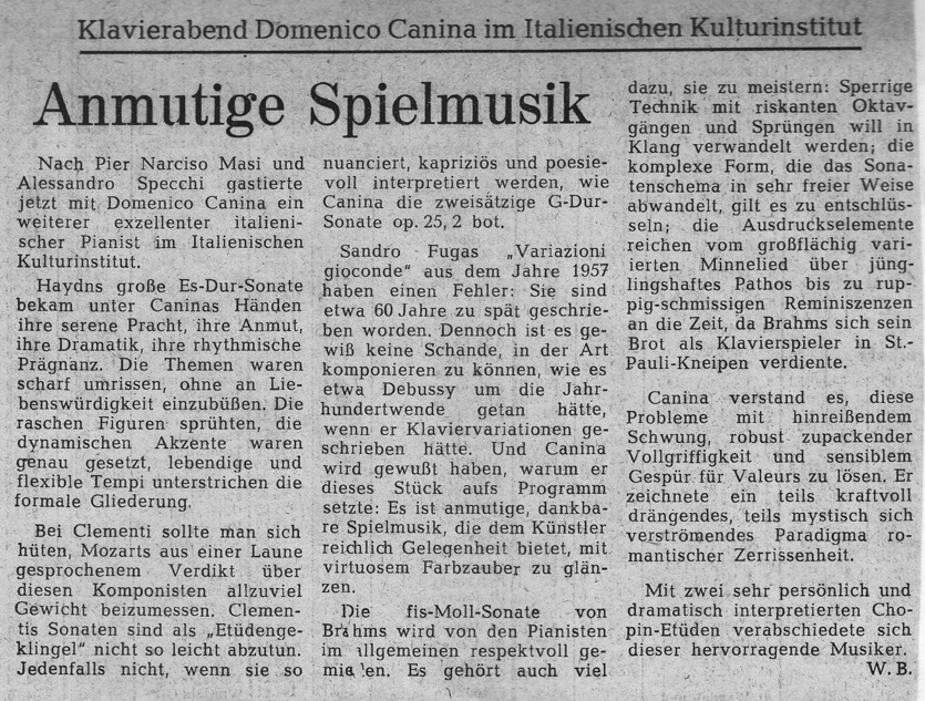 1973: Recensione del Kulturinstitut 1973: Recensione del Kulturinstitut